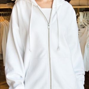 Brandy Melville white oversized Christy hoodie